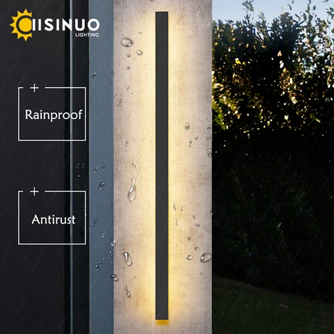 IISINUO Уличный настенный светильник LED черный алюминиевый IP65