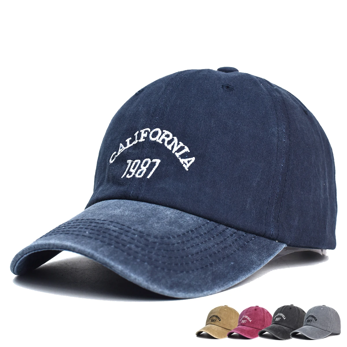 

Retro Washed Cotton Baseball Cap Men Women Letter Embroidery Hip Hop Hat Unisex Spring Summer Adjustable Snapback Sports Caps