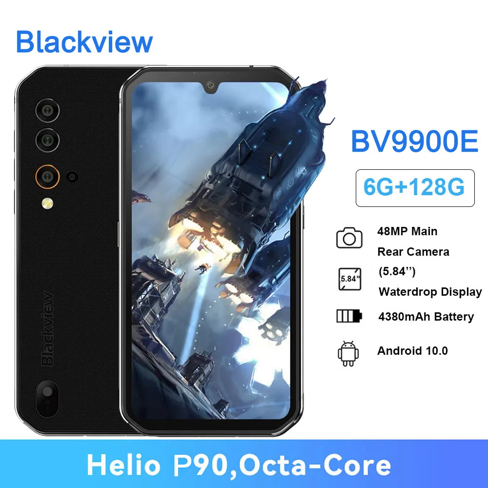 

Blackview BV9900E Rugged Smartphone 6GB 128GB 5.84'' Helio P90 Octa Core 48MP Rear Camera Android 10.0 Waterproof Mobile Phone