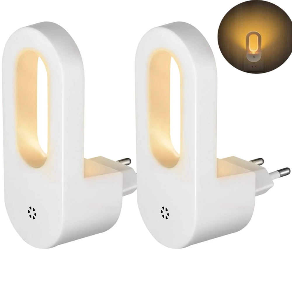 

High-quality EU/US Plug Wall Night Light Socket with Twilight Sensor Warm White Lamp Energy Saving for Kids Room, Bedroom