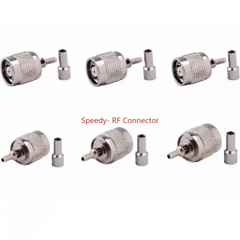 10 шт., RPTNC Штекерный разъем, фоторазъем, обжим для реверсивного полюса RG316 RG174 RG179 LMR100, коаксиальный кабель, латунь, никелированная медь, RF
