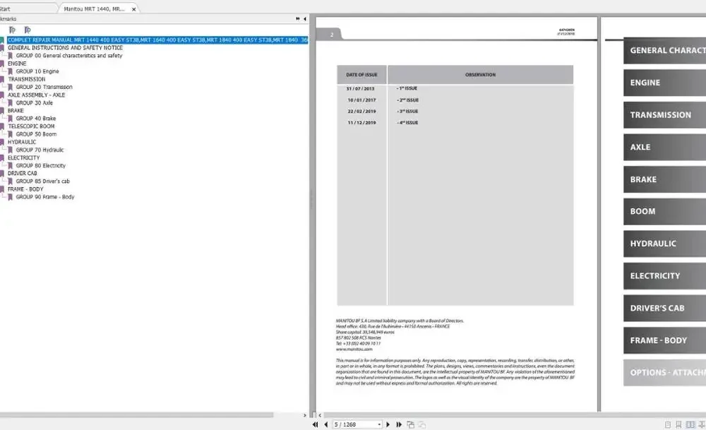 Manitou MRT MC Series 2020 Телеподставки и вилочный погрузчик 6 12 ГБ PDF-сервис руководство по