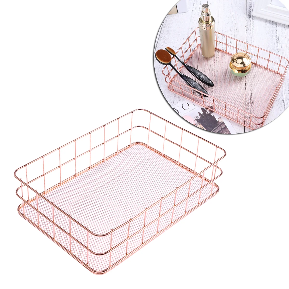 

Metal Wire Cabinet Display Tray Metal Wire Tray Metal Storage Basket Hair Dryer Holder Fruit Storage Basket