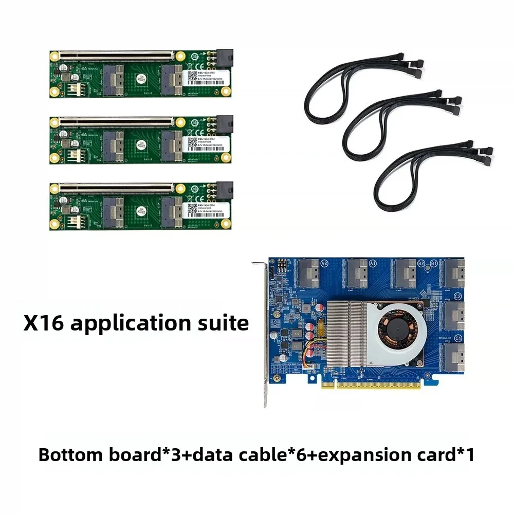 Адаптер-райзер PLX88096 PCIe 4.0 X16, интерфейс 8654, внешняя карта расширения для графического процессора и жесткого диска, без разделения конструкции, высокоскоростная передача данных. (art.: 3920dcf35b8a5) - 3920dcf35b8a5