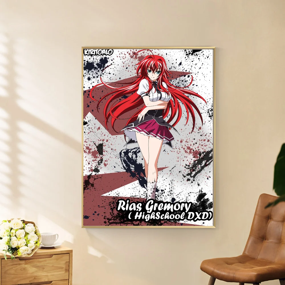 Rias Gremory аниме постеры липкие водонепроницаемые бумажные наклейки кофейня бар Kawaii