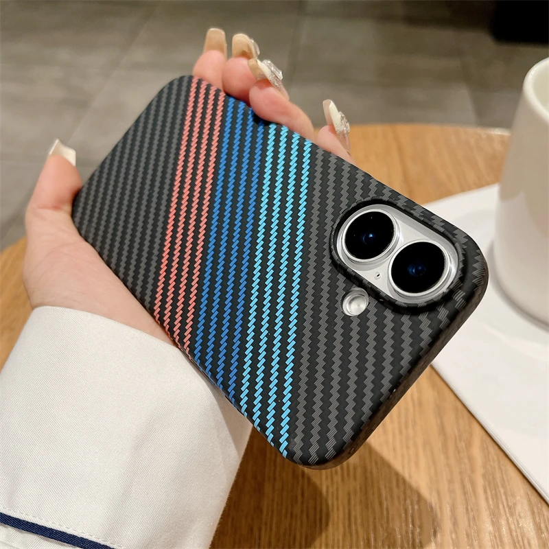 Роскошный Магнитный чехол из углеродного волокна для Magsafe iPhone 16 14 15 Plus 13 12 Pro Max 11