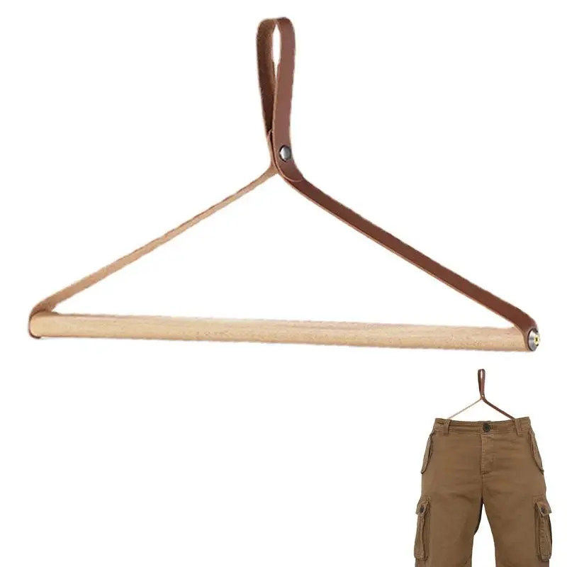 

Деревянная вешалка для шкафа, Вешалка из бука, веревка из мягкой кожи, Супер Прочные и долговечные деревянные вешалки, вешалки для повседнев...
