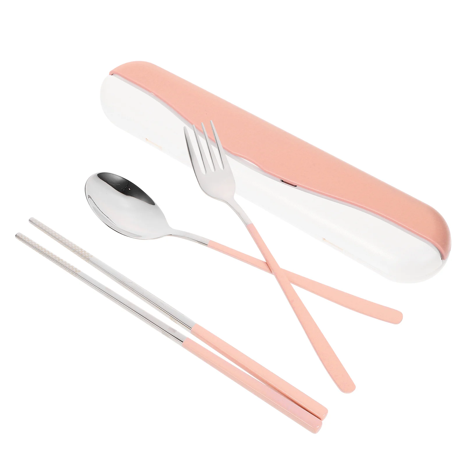 

Cutlery Set Camping Utensil Travel Utensils Case Chopsticks Tools Tableware Stainless Steel Reusable Spoon Student