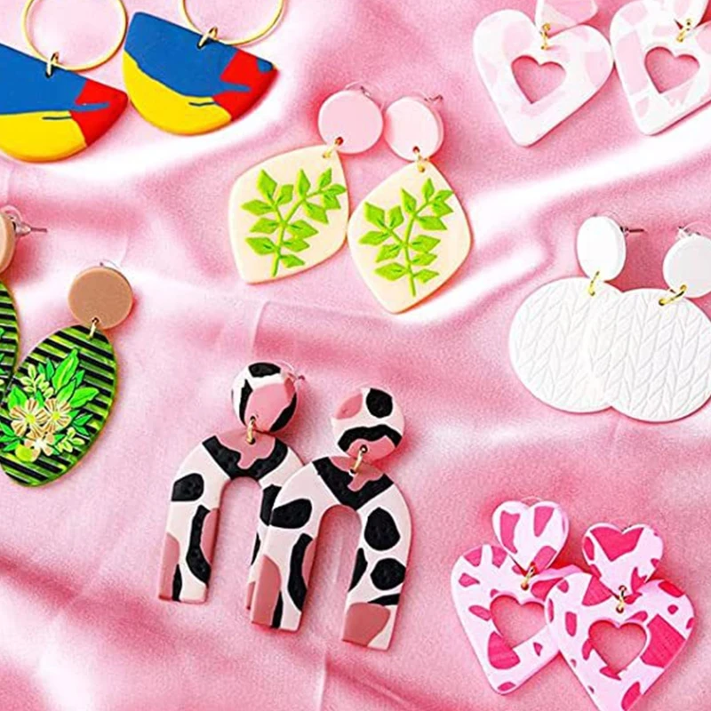 

27PCS Stainless Steel Clay Cutters with Earring Hooks Jump Rings Earring Cards for Polymer Clay Earring Jewelry Making