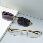 Солнцезащитные очки женские, без оправы, с прозрачными линзами, UV400