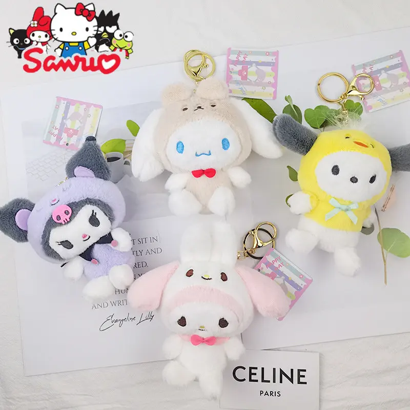 

1Pc Random Sanrio Melody Kuromi Pendant Keychain Japanese Cartoon Doll Toy Backpack Hanging Children Gift Lady Bag Accessories