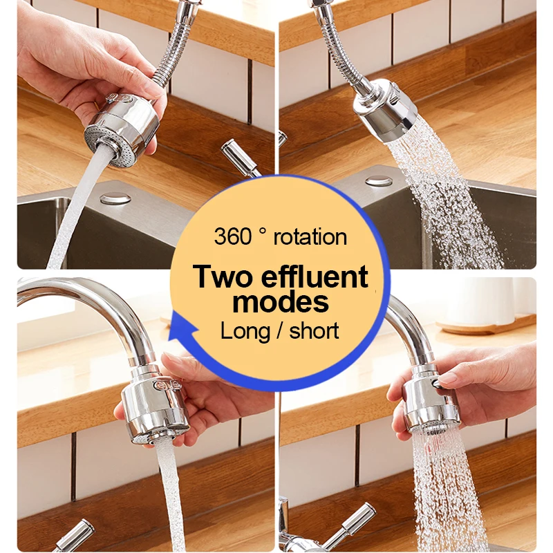 

360 Rotatable Bent Water Saving Filter Tap splash Aerator Diffuser Faucet Nozzle Water Filter Swivel Head Kitchen Faucet Bubbler