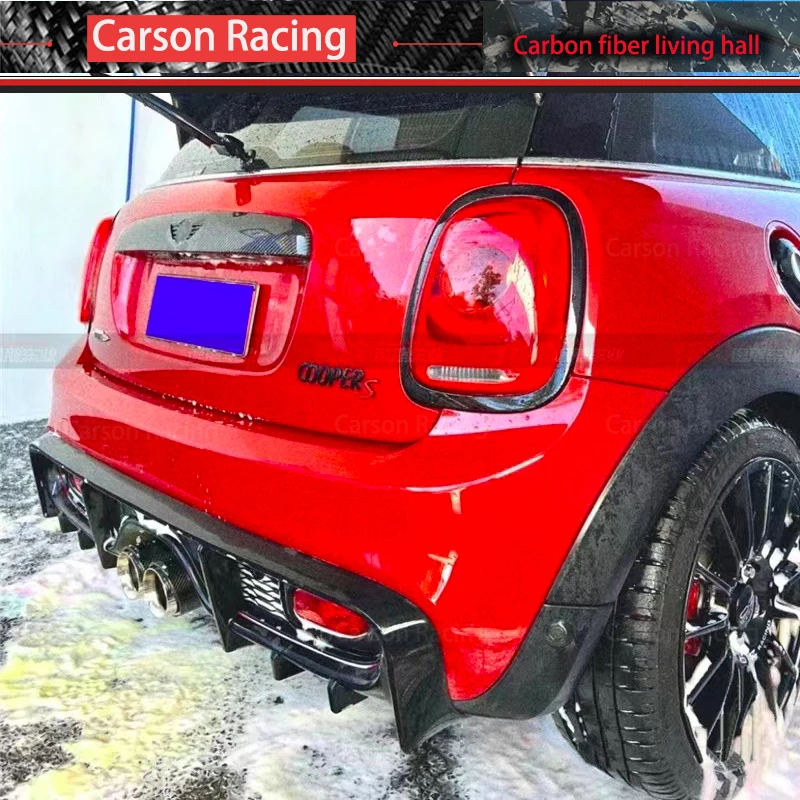 Для Mini Cooper S F55 F56 F57 влажный задний диффузор из углеродного волокна с тормозным