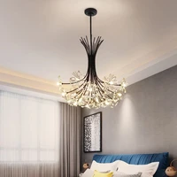 modern crystal dandelion chandelier lighting pendant lamp for living dining room home suspension decoration led bedroom lamp