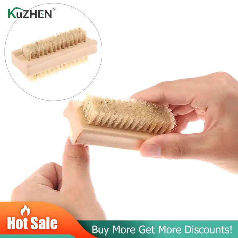 

1 шт. Двухсторонняя щетка для ногтей из бечевой древесины инструменты для шлифовки омертвевшей кожи Чистящая Щетка для ногтевого дизайна Об...