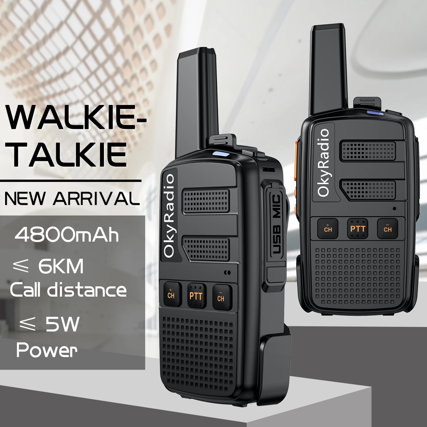

2022 New Hot Mini 4800mah Arrival Walkie Talkie Dualband Two Way Radio 400-470MHz 16 Channels Portable Transceiver with Earpiece