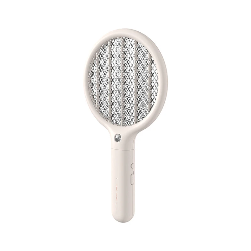 Mini Electric Fly Swatter Racket with Light Handheld Personal Bug Zapper Mosquito Zapper Rechargeable 3 Layer Electric Grid