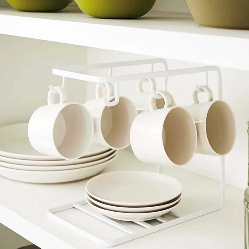 

Mug Storage Holder Rack ,Metal Coffee Mug Holder with 6 Mug Hooks,Multifunctional Coffee Cup Holder For Counter