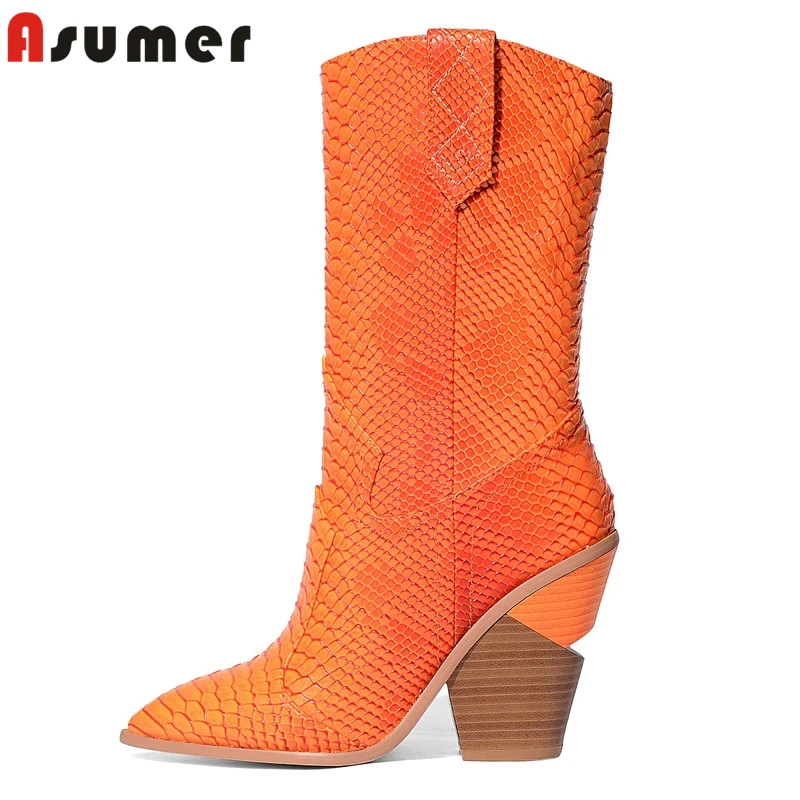 

Женские зимние ботинки с острым носком на высоком каблуке, размеры 34-44