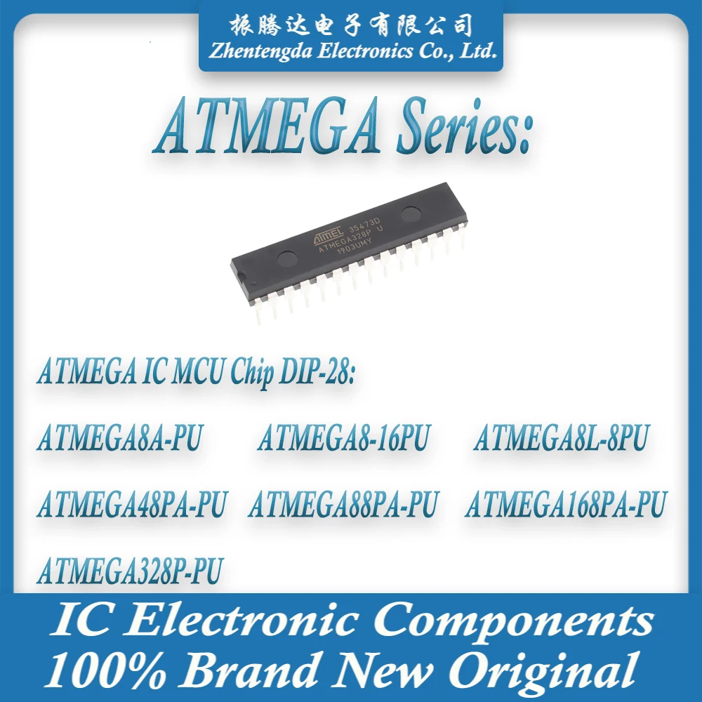 ATMEGA8A-PU ATMEGA8L-8PU ATMEGA8-16PU ATMEGA48PA-PU ATMEGA88PA-PU ATMEGA168PA-PU ATMEGA328P-PU ATMEGA IC MCU DIP-28 |
