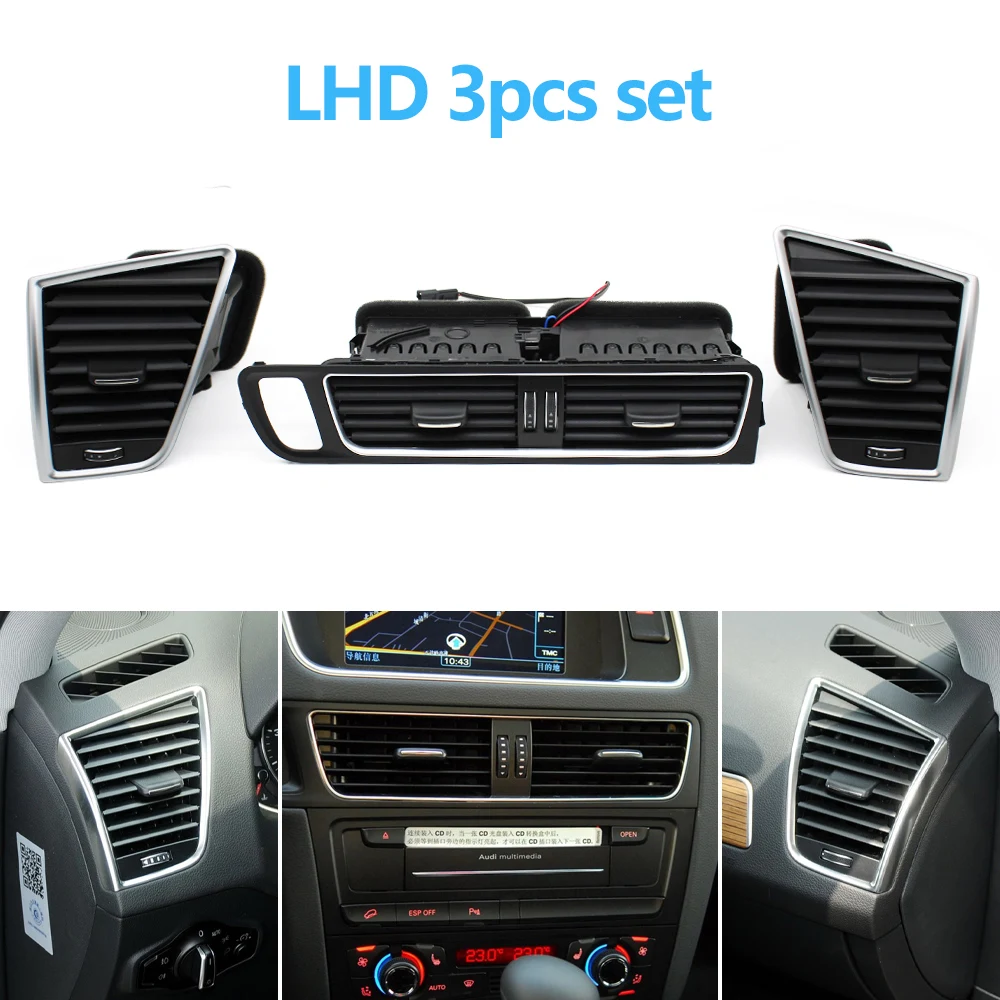 

LHD Передняя панель автомобиля средняя Левая Правая решетка вентиляционного отверстия в сборе для Audi Q5 2009-2018 8R1820951 8R1820901 8R1820902