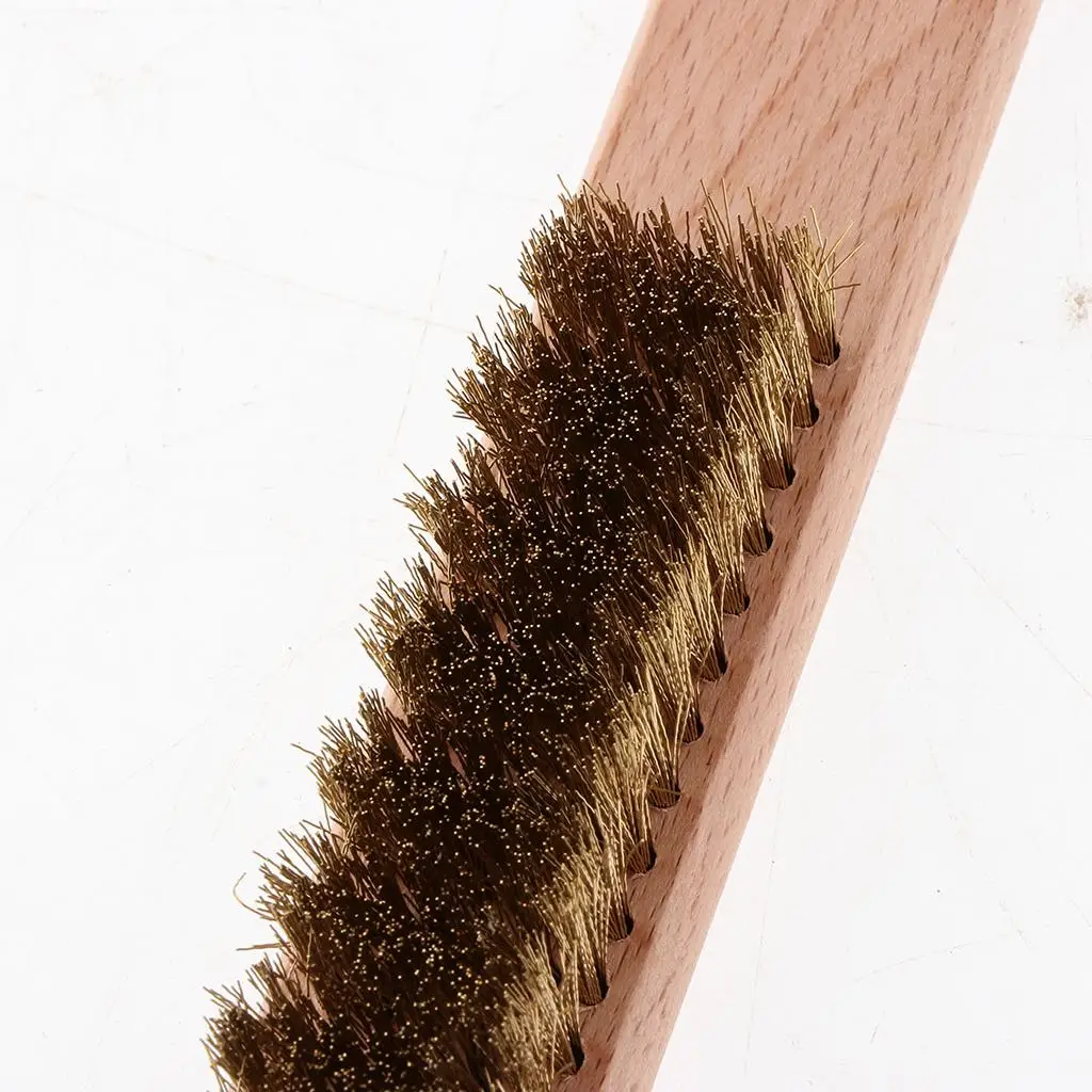 Латунная регулируемая стальная Щетка с деревянной ручкой нейлоновая