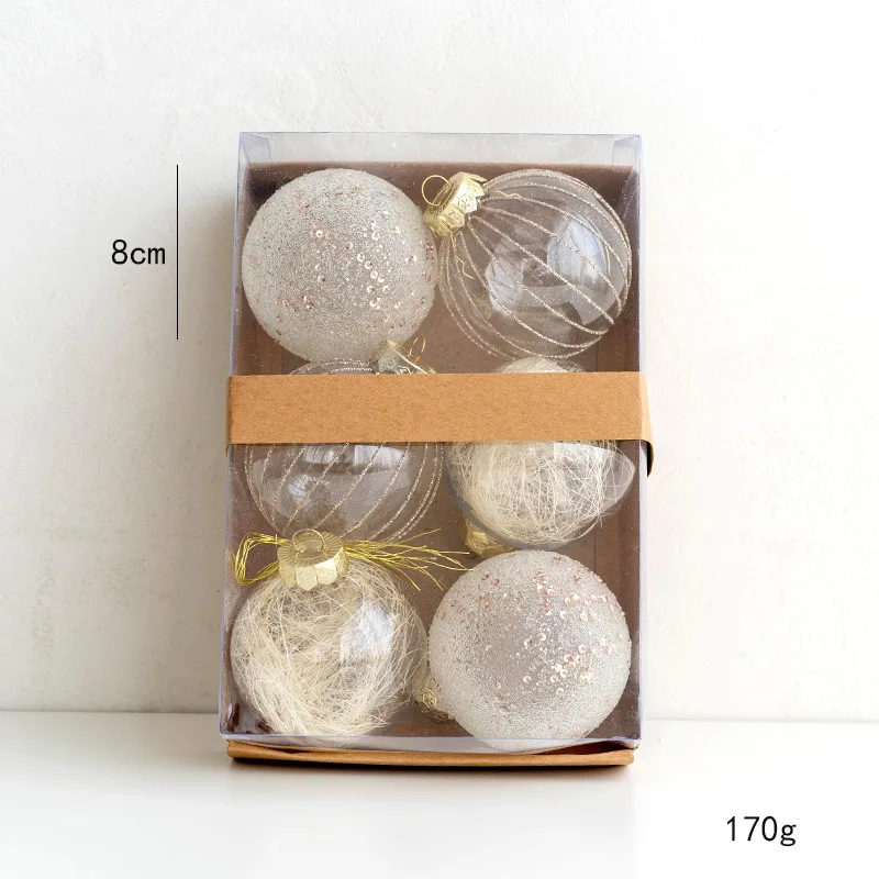 

Рождественские шары пластик 8 см набор 6 шт