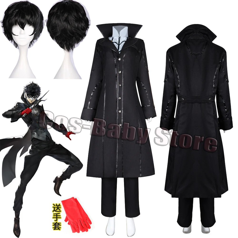 

Костюм для косплея Animes Persona 5 Amemiya Ren P5, маска Джокера, аксессуары, черная униформа, костюмы для косплея, парики для костюма на Хэллоуин, подарк...