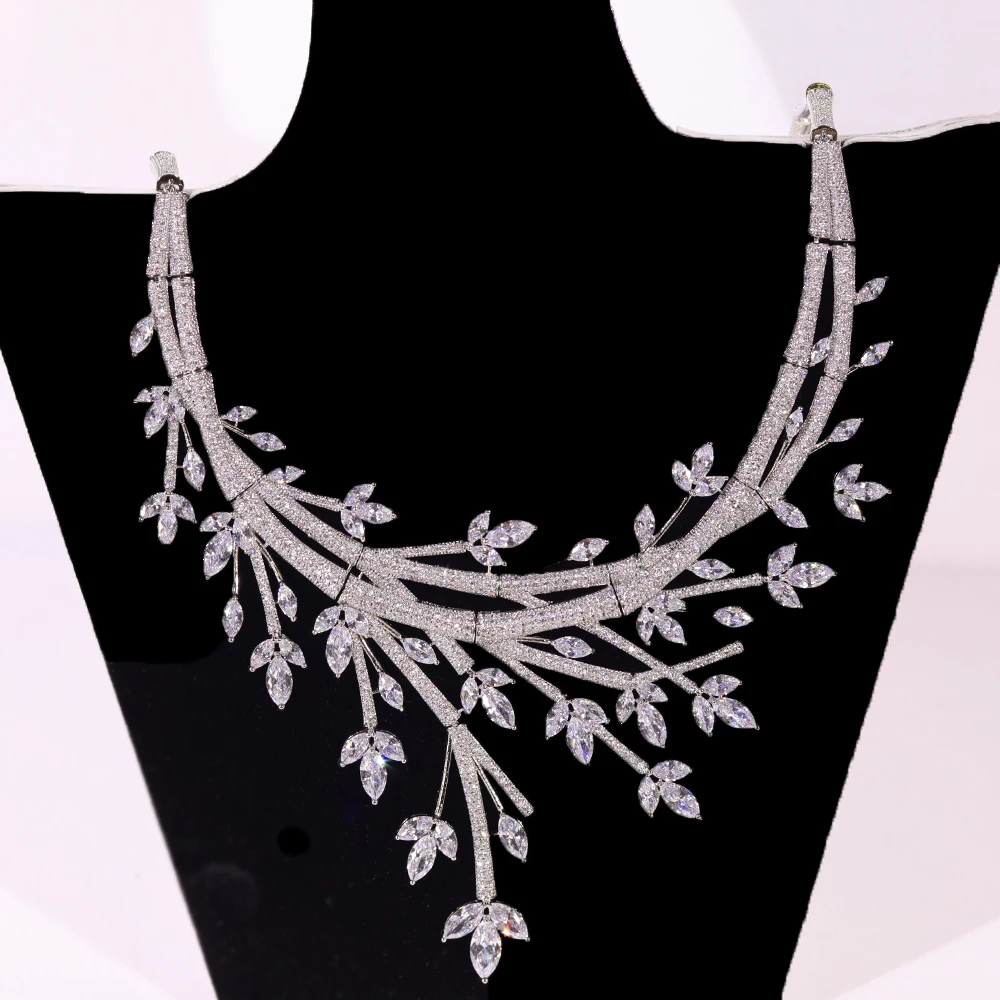 ASNORA Цирконий Высококачественный индийский комплект украшений Conjunto Feminino Kadın Takı