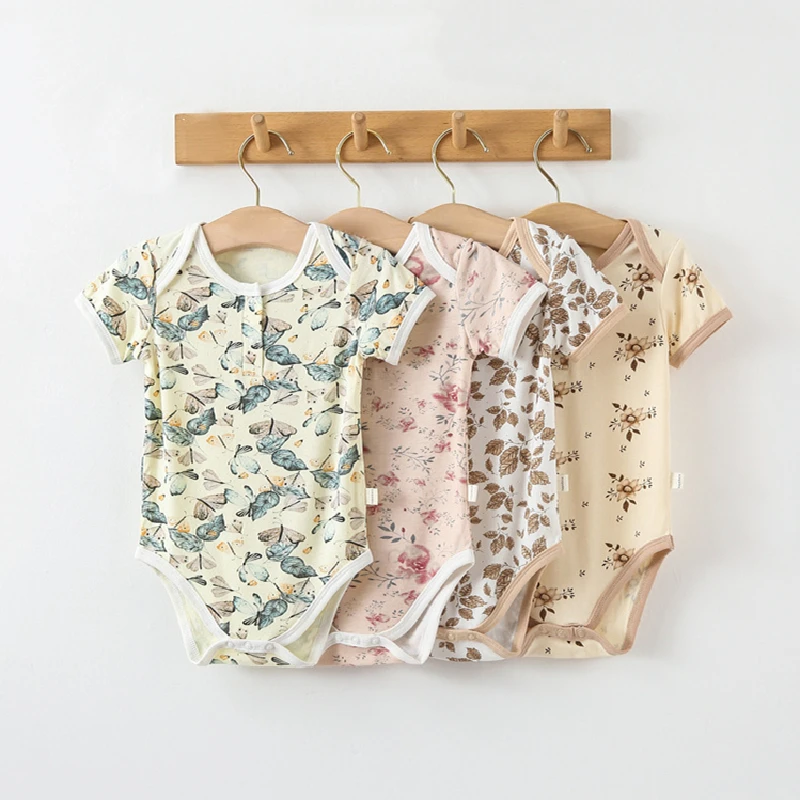 

Newborn Baby Girl Jumpsuit Summer Boy Fashion Print Short Sleeve Bodysuits for Infants Cotton Soft Kids Clothes Girls Costumes