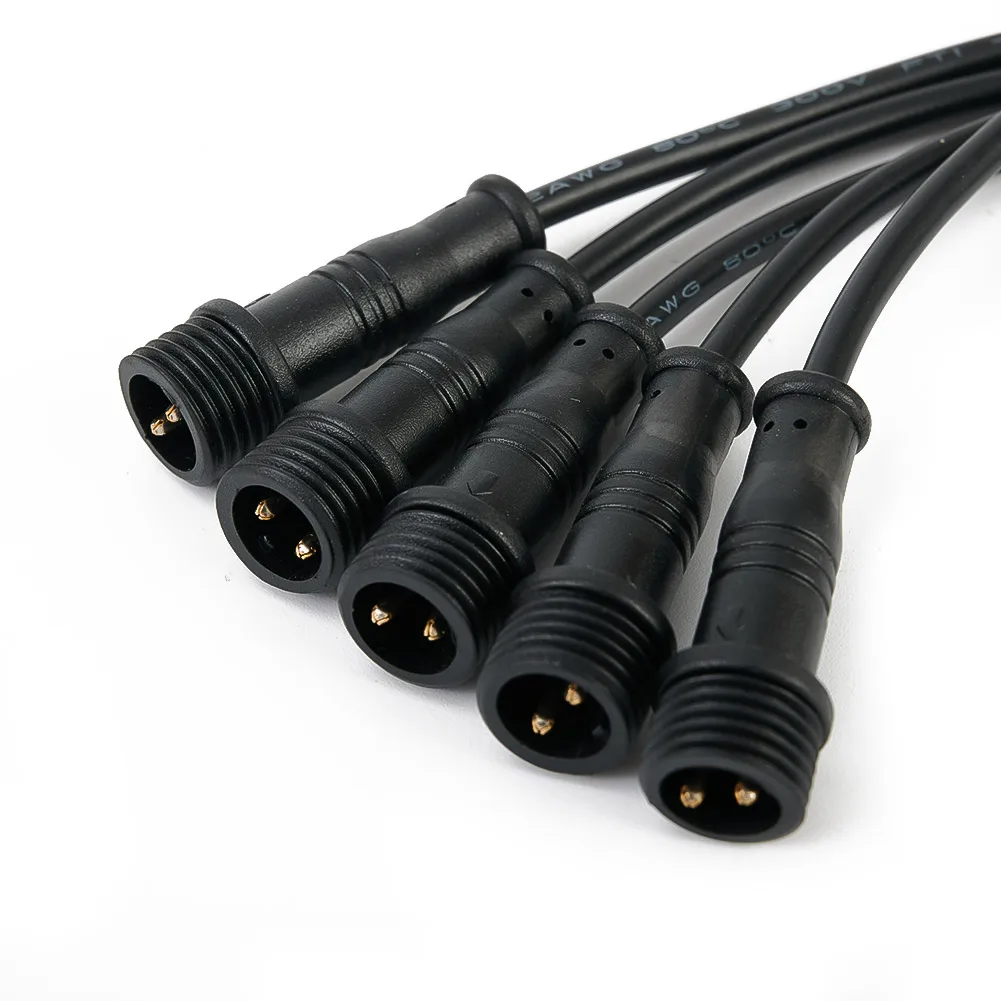 

5 пар, 2-контактный водонепроницаемый разъем из ПВХ, 0,3 мм, 22AWG 20 см
