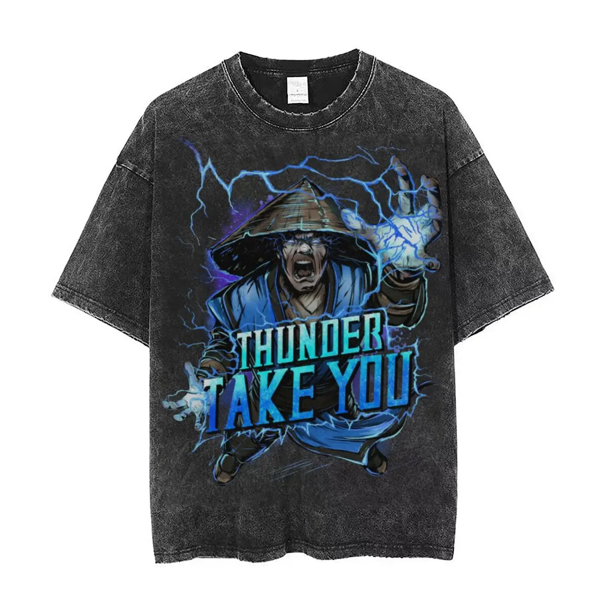 

Thunder God Mortal Kombat 11 MK Raiden Fatality Videogame T Shirt Hip Hop Washed 100% Cotton Harajuku T-Shirt Men Streetwear Tee