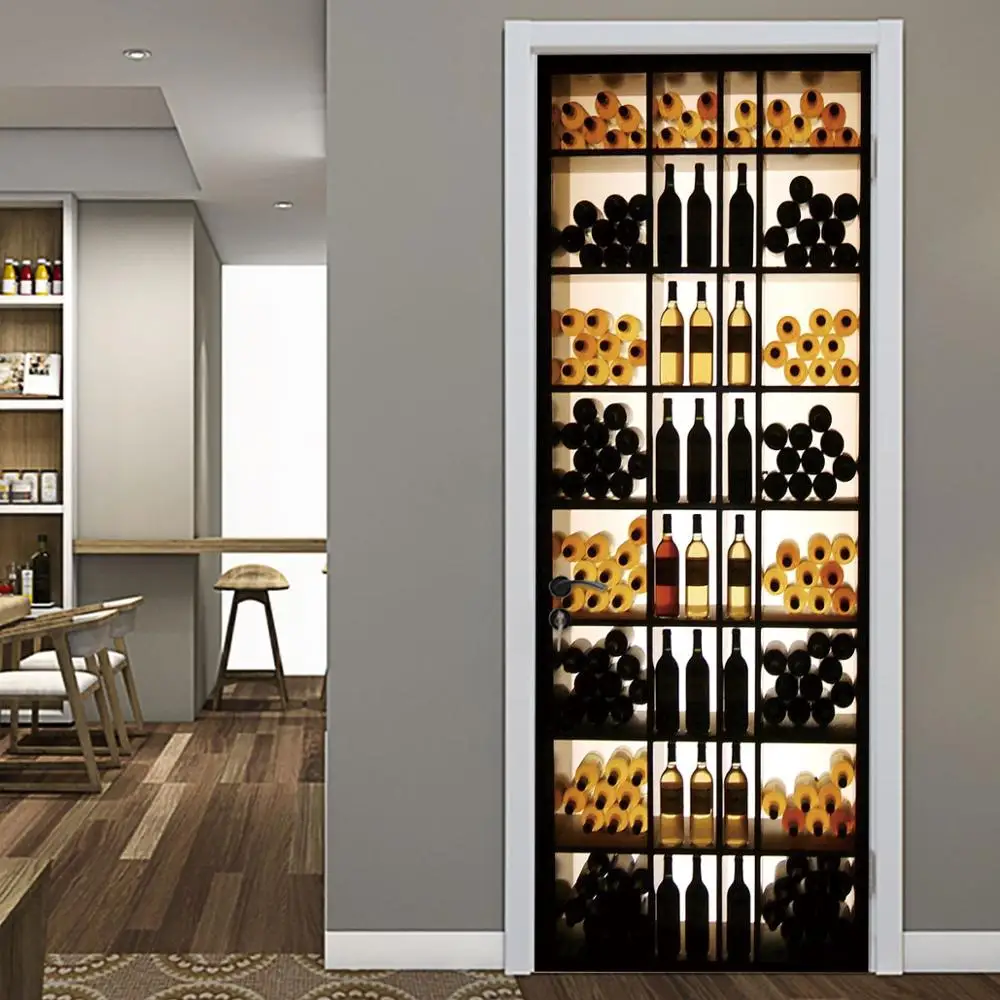 

Home Furniture Wine Cabinet Decoration Wall Decals Decorative Vinyl Wall Door Stickers For Bar Shop