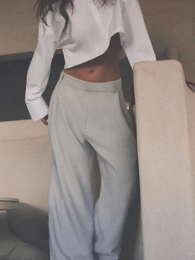 

2023 Высококачественная универсальная женская одежда темпераментная Осенняя новинка Повседневные свободные брюки с высокой талией и широкими штанинами