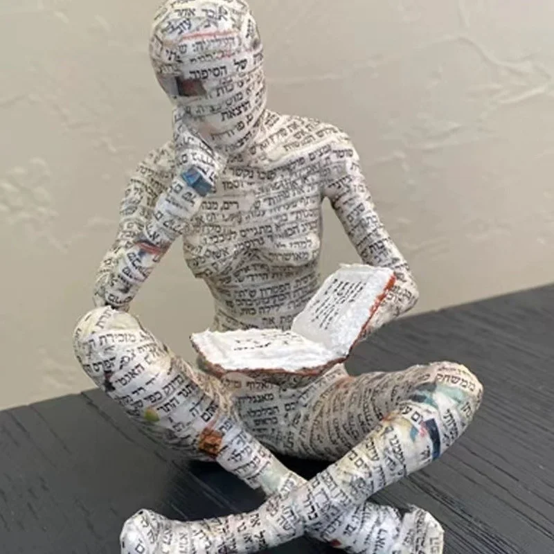 

Reading Woman Reading Woman Pulp Mold Ornaments Resin Decorations Bookshelf Decoration