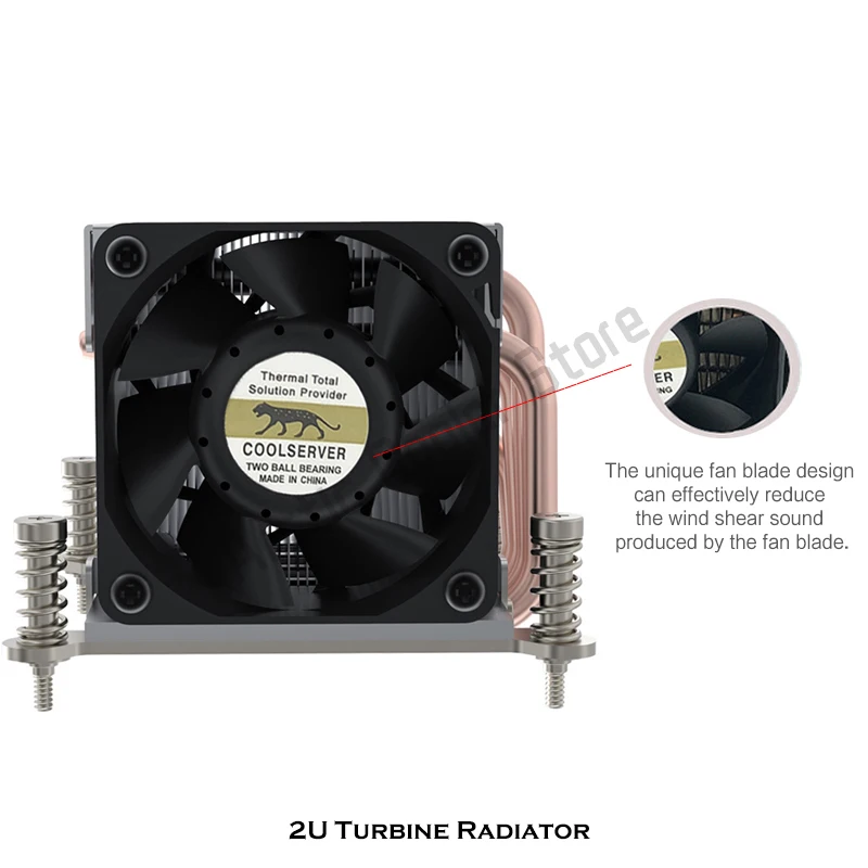 Серверный радиатор 2U с 4 медными тепловыми трубками кулер для процессора