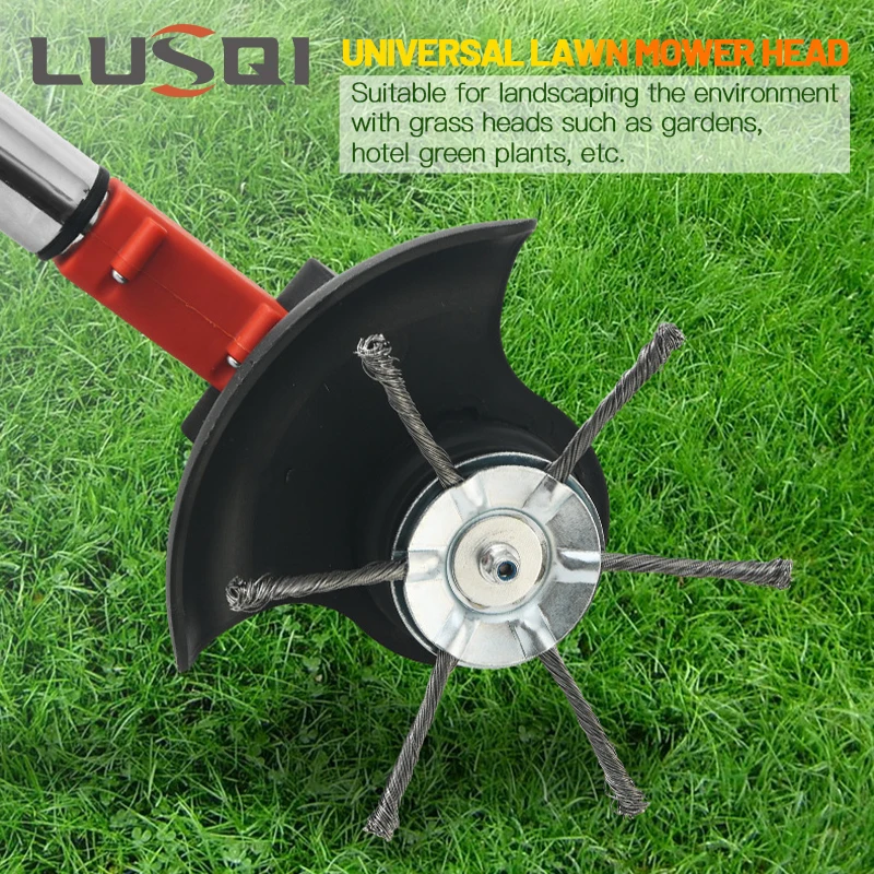 LUSQI New Steel Wire Grass Trimmer Head 6'' Universal Weed Brush Fit Electric Lawnmower Brushcutter Removal Moss Rust 1/2PC