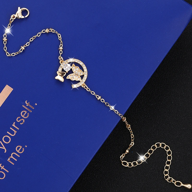 Женский браслет-цепочка с цирконом AAA