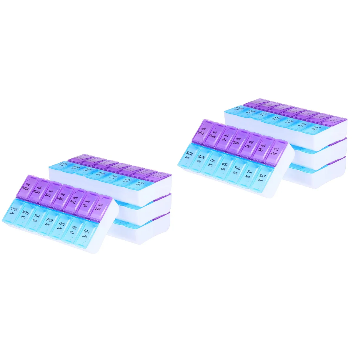 

8 Pcs AM PM Organizer Case Vitamin Organizer Boxes Daily Medicine Organizer