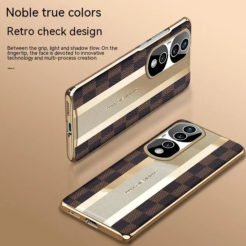 Luxury Genuine Leather Case For Honor 70 60 50 magic 4 3 pro lite X30 Full Camera Protection Ultrathin electroplate Cases coque