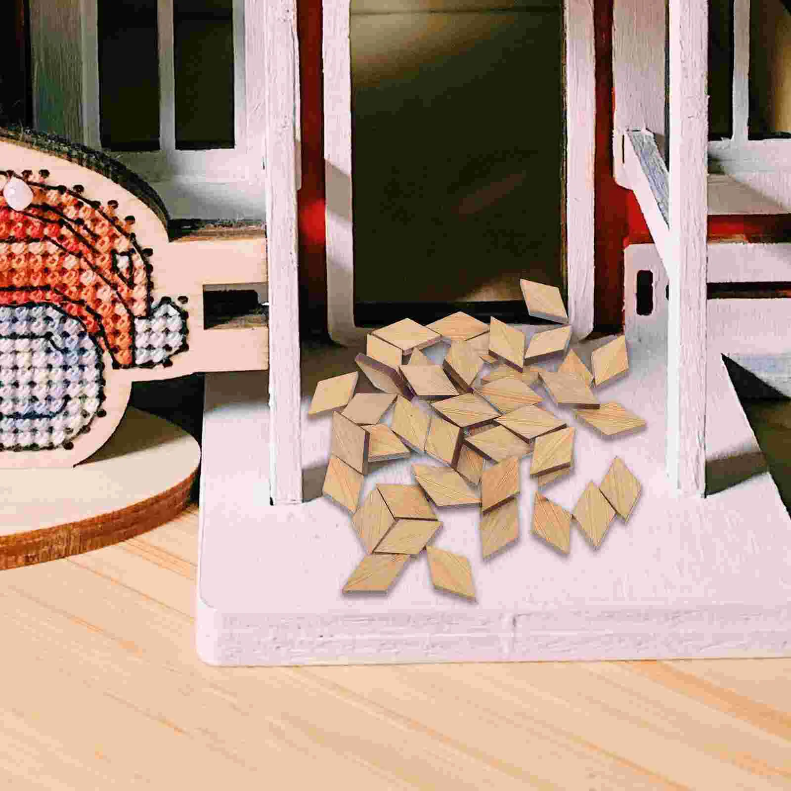 48 шт. бамбуковый собранный напольный дом миниатюрный декор крошечный для поделок