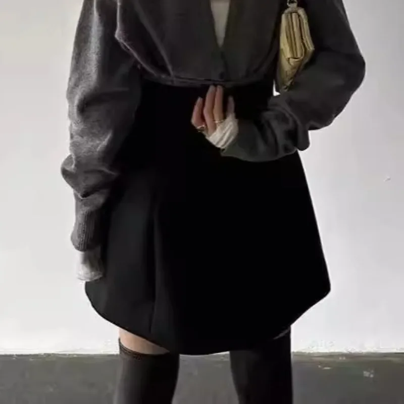 Юбка женская трапециевидная с завышенной талией винтажная простая элегантная