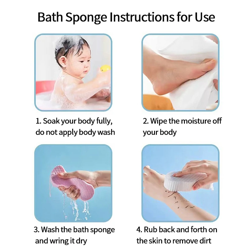 Safe Exfoliating Bath Sponge Painless Soft Brushes Body Scrubbers Dead Skin Remover Cleaner Esponja Exfoliante |