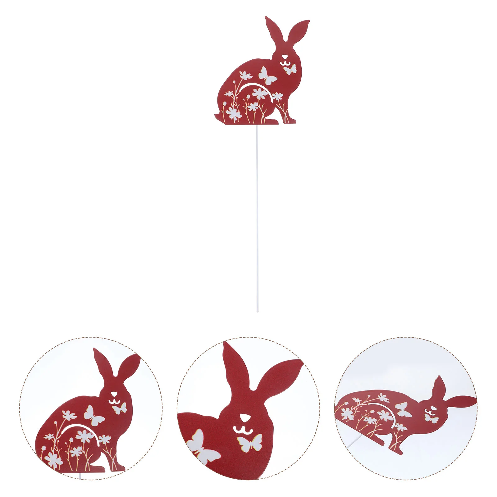 

Spring Fling Decorations Parrot Wall Outdoor Ground Ornaments Pendant 12x45x0.2cm Garden Insert Black Metal Rabbit