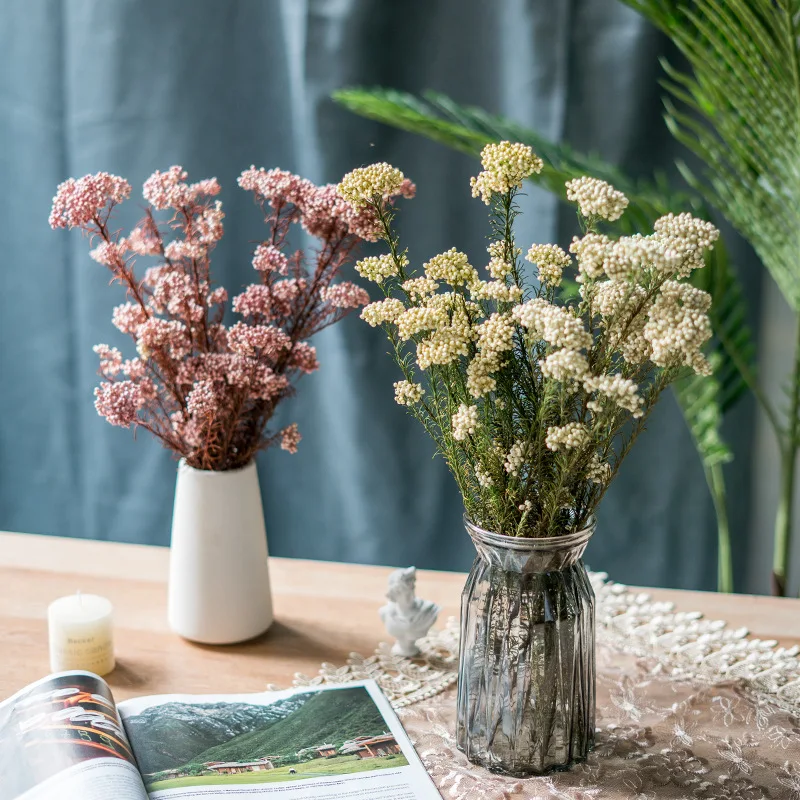 Натуральные сушеные рисовые цветы букет из проса самодельные свечи смолы