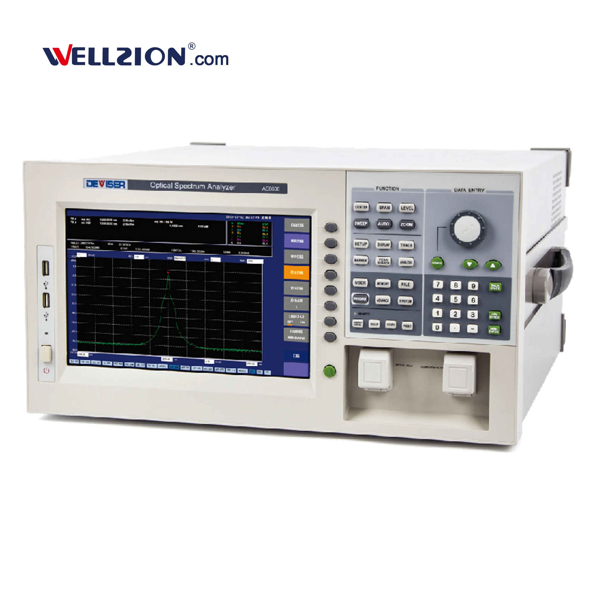 

AE8600,600nm to 1700nm 10.1 Inch TFT LCD Touch Screen Optical Spectrum Analyzer