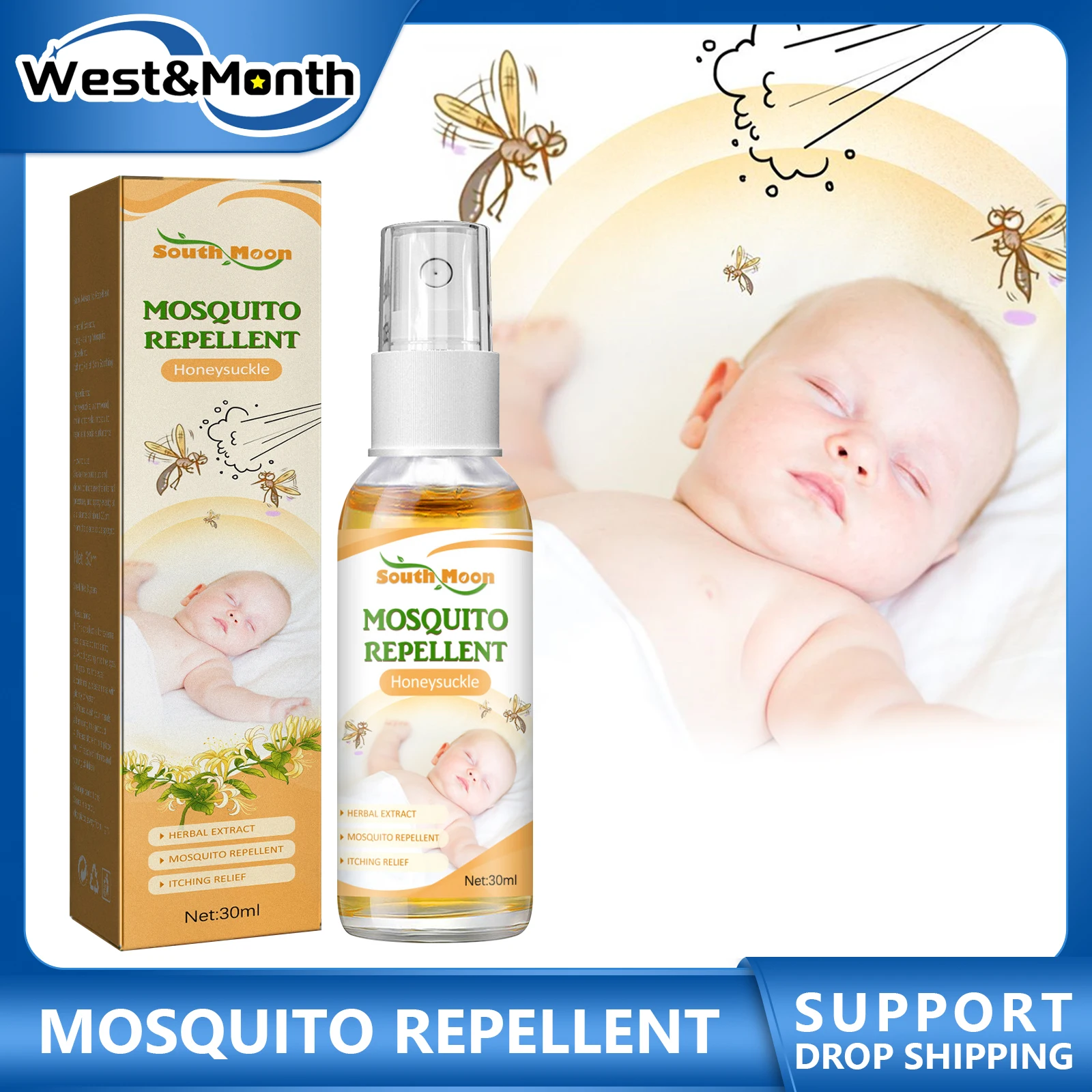 

Жимолости, Отпугиватель комаров, спрей для предотвращения укусов комаров, средство от вредителей, уличная и комнатная жидкость для защиты о...