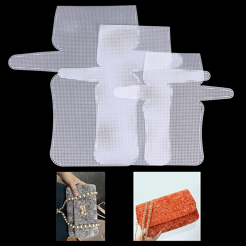 

1Pc Handcraft Plastic Mesh Cloth Hook Bags Thread Hook Bag Rug DIY Craft Supplies Latch Hook Bags Sewing Grid Hook Accessories