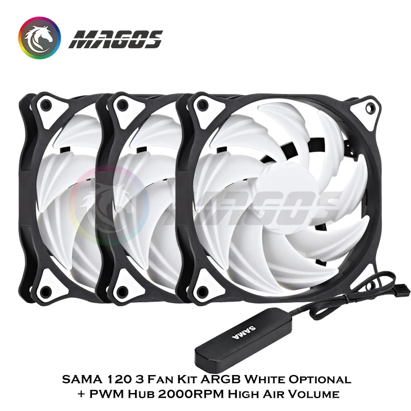 

SAMA 120 3 вентилятора 120 мм, чехол для компьютера, вентилятор, ультратихий охлаждающий вентилятор охлаждения для ПК DC 12V, тихий Охлаждающий ради...
