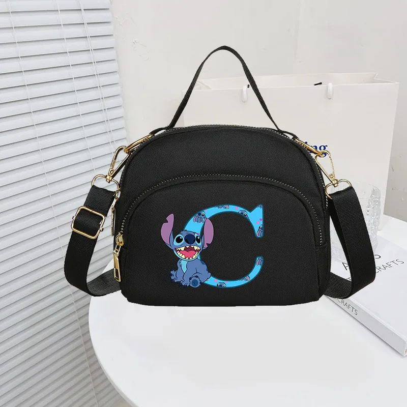 Kawaii Disney Lilo &amp Stitch A-z English Letters Women Bag New Fashion Mini Handbag Women's Cloth Causal Ladies Crossbody